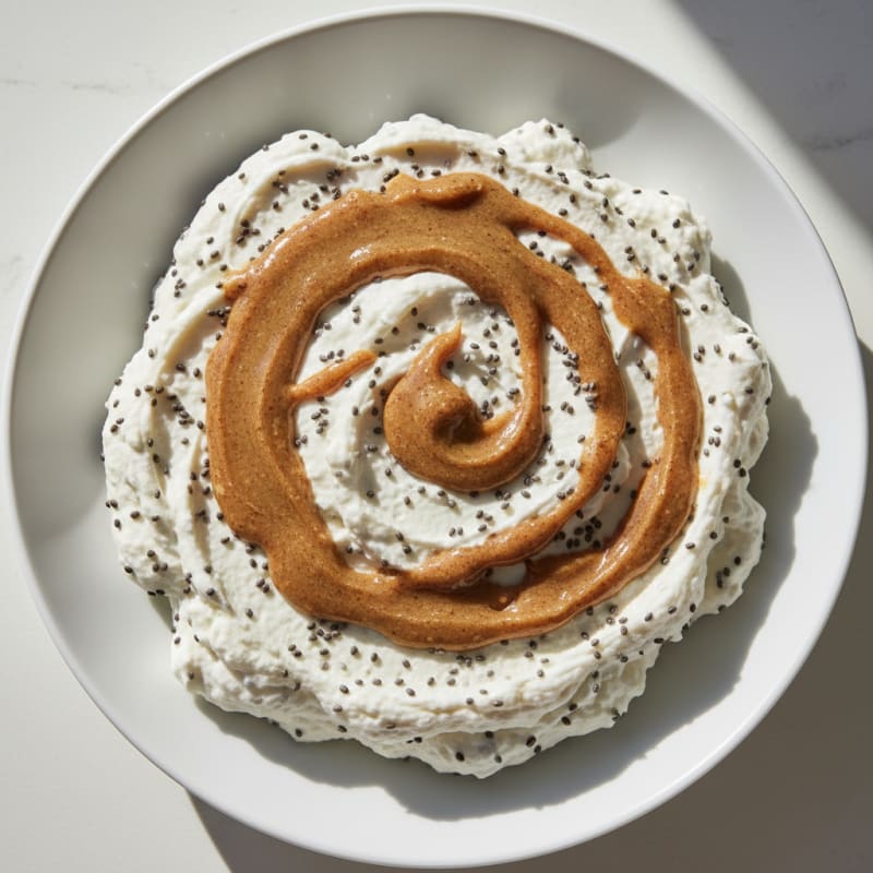 Creamy Greek Yogurt Protein Mousse with Chia Seeds and Almond Butter