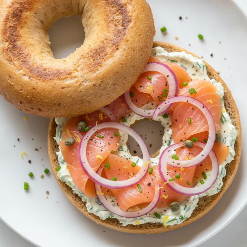 Smoked Salmon Bagel with Dill Cream Cheese