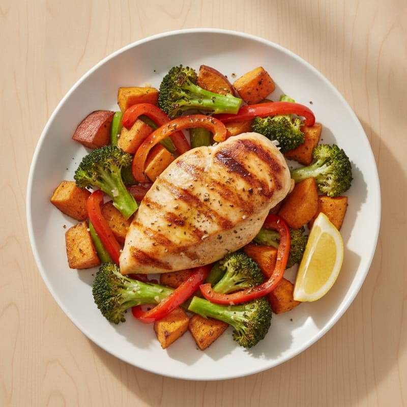 Pan-Seared Chicken with Roasted Vegetables