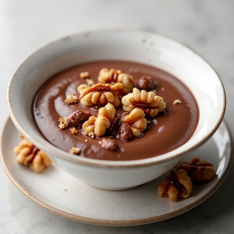 Silky Chocolate Protein Pudding with Toasted Walnuts