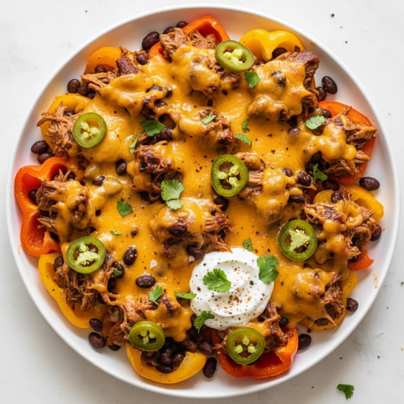 Pulled Pork Nachos with Pickled Jalapeños