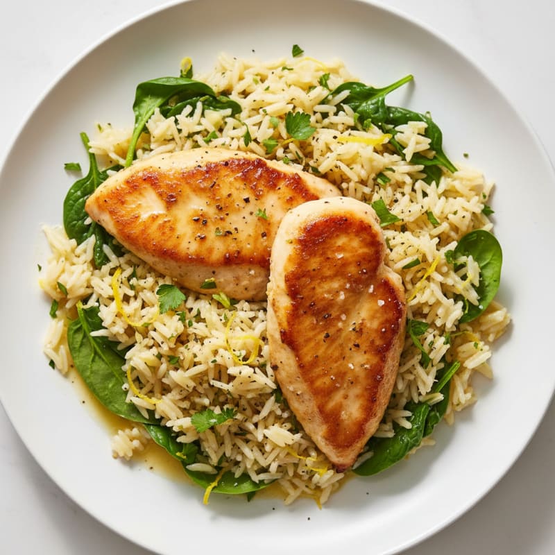 Pan-Seared Chicken with Lemon-Herb Rice