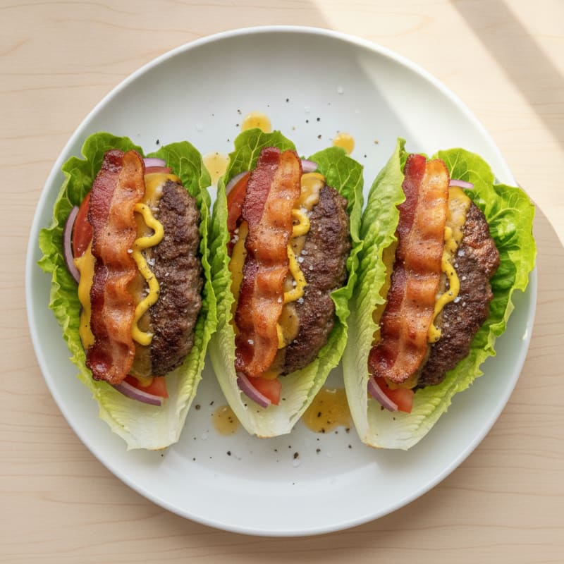 Double Bacon Cheeseburger Lettuce Wraps