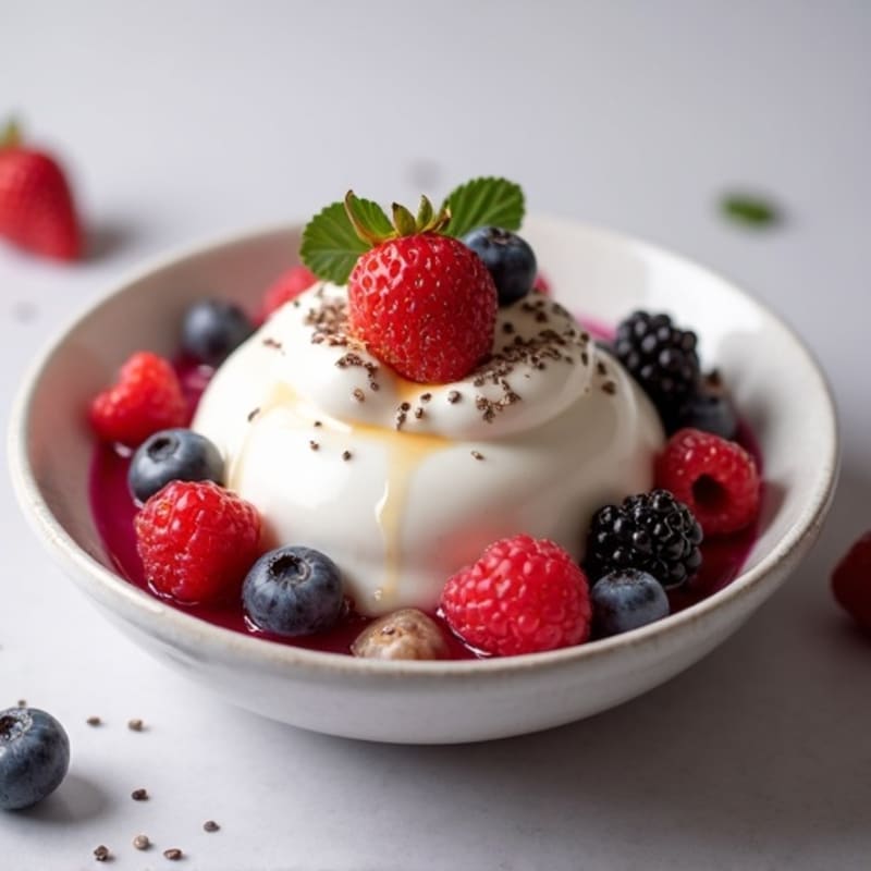 Silky Greek Yogurt Protein Mousse with Berries
