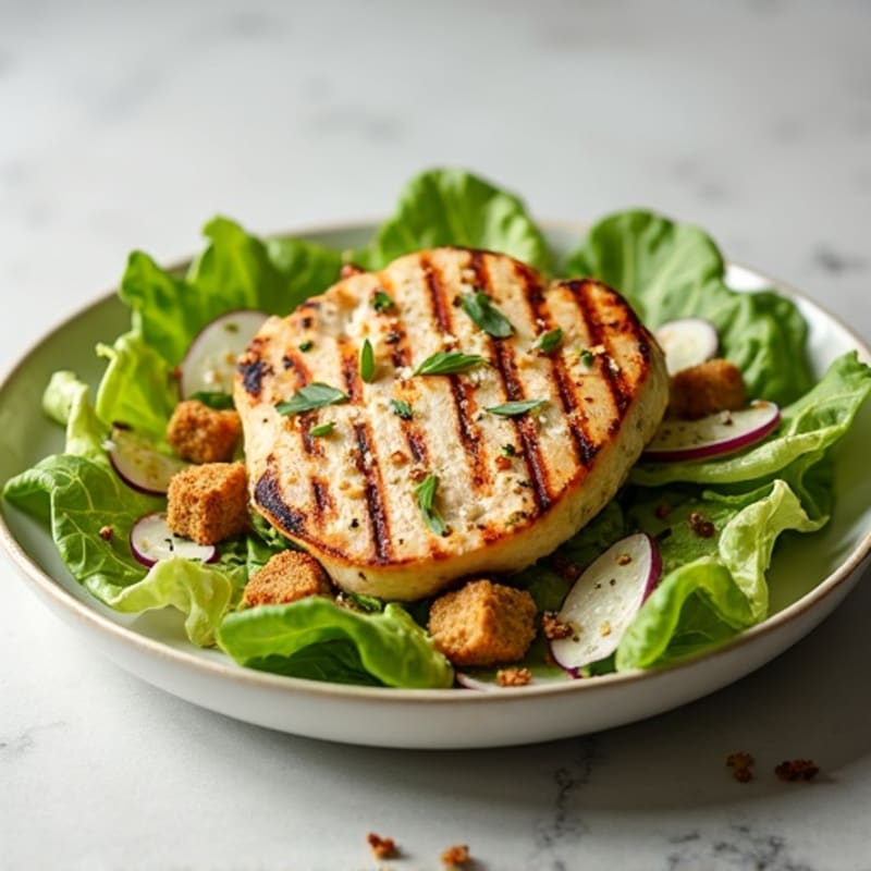 Crispy Romaine and Grilled Chicken Caesar with Creamy Dressing