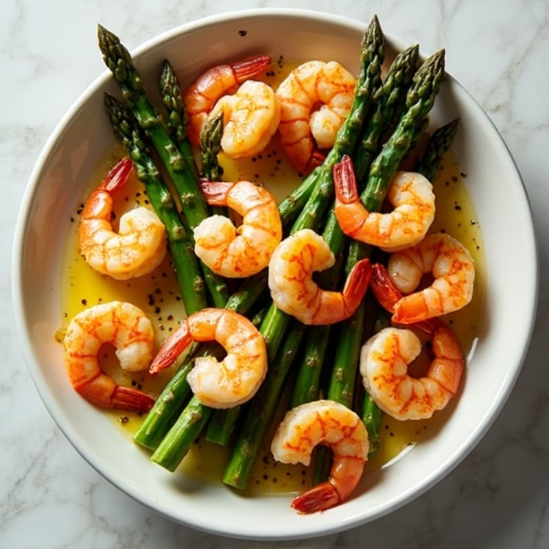 Sheet Pan Lemon Garlic Shrimp with Roasted Asparagus