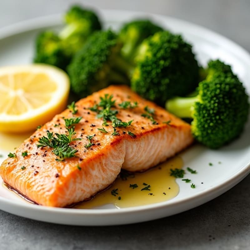 Lemon-Herb Roasted Salmon with Crispy Roasted Broccoli