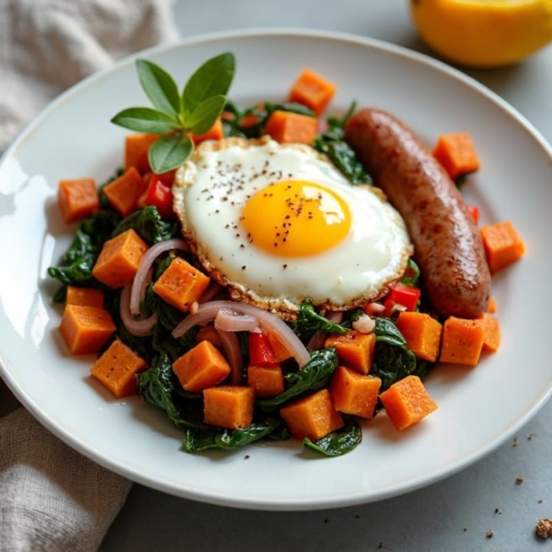 Protein-Packed Sweet Potato Hash with Eggs
