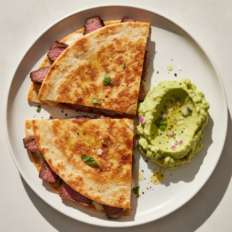 Carne Asada Quesadillas with Guacamole