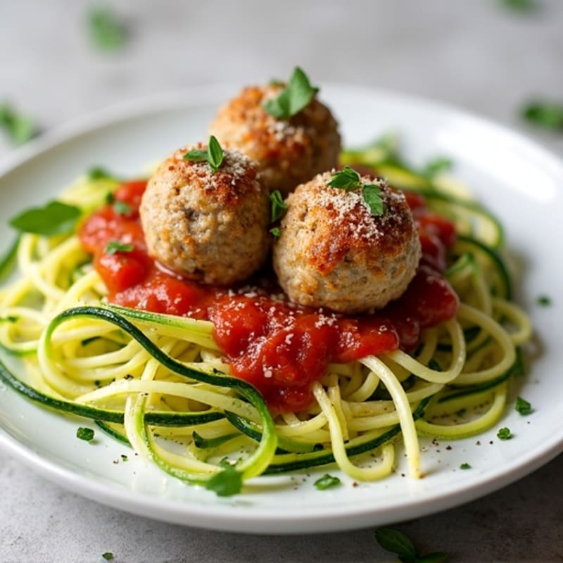 Lean Turkey Zucchini Noodle Meatballs