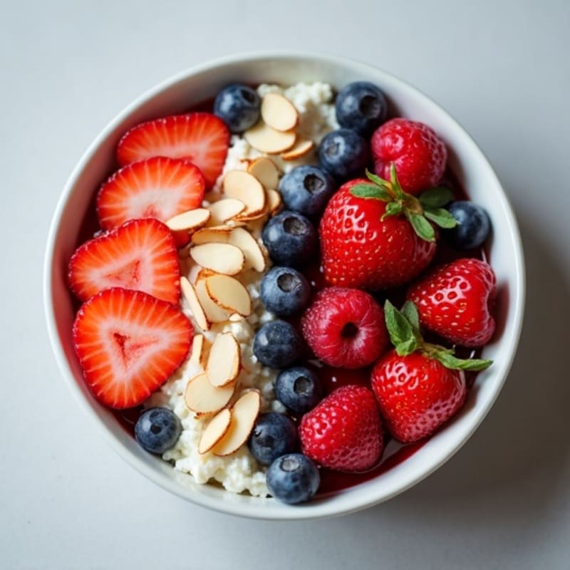 Cottage Cheese Berry Bowl with Sliced Almonds