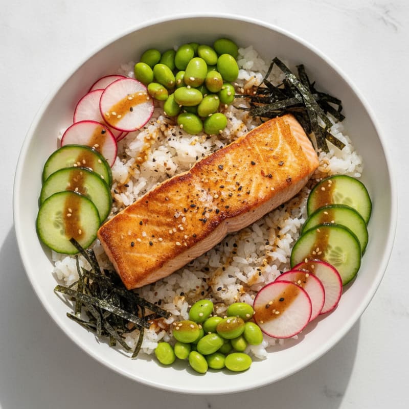 Pan-Seared Salmon Sushi Bowl