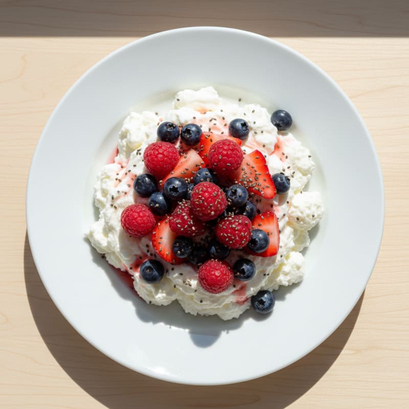 Greek Yogurt Protein Mousse with Mixed Berries