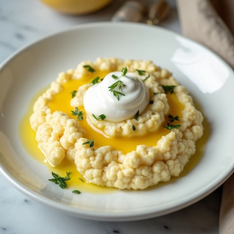 Creamy Cauliflower Mash with Roasted Garlic