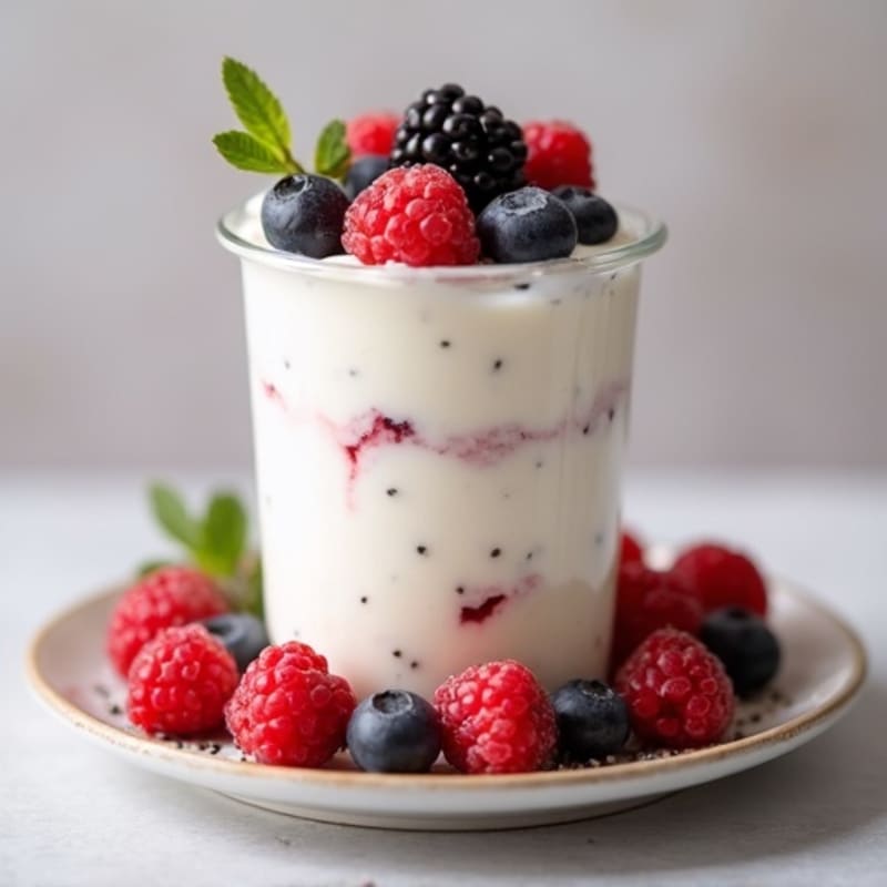 Silky Greek Yogurt Protein Mousse with Berries