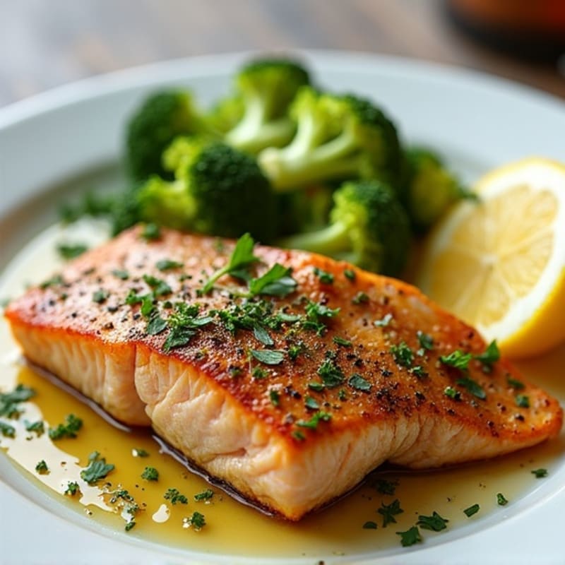 Herb-Crusted Salmon with Lemon Garlic Chicken