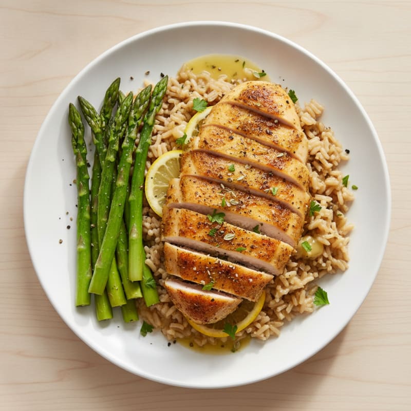 Lemon Herb Roasted Chicken with Rice