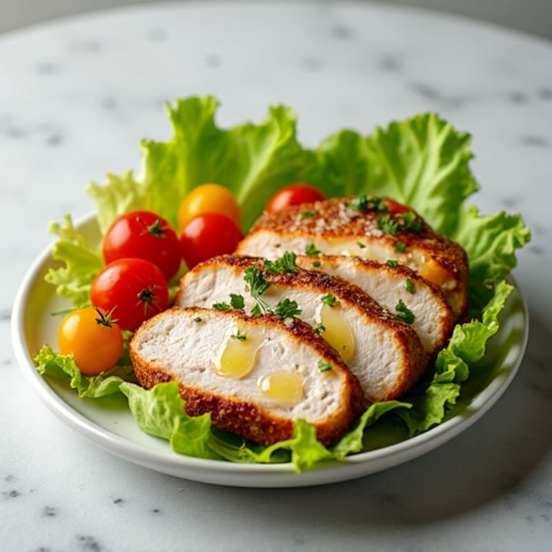 Grilled Turkey Breast with Crisp Romaine and Cherry Tomatoes