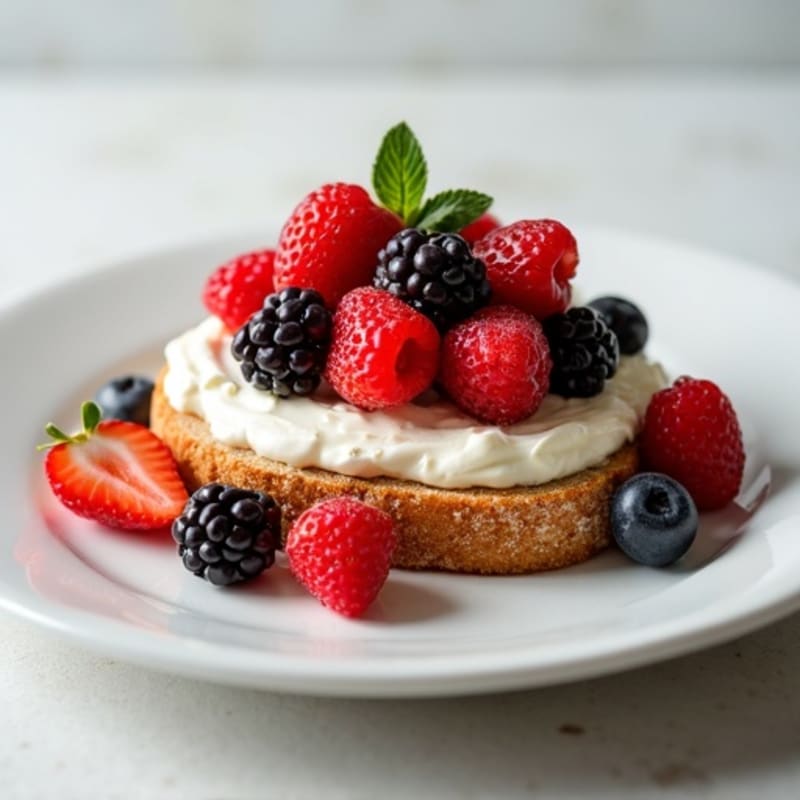 Creamy Cottage Cheese Toast with Fresh Berries