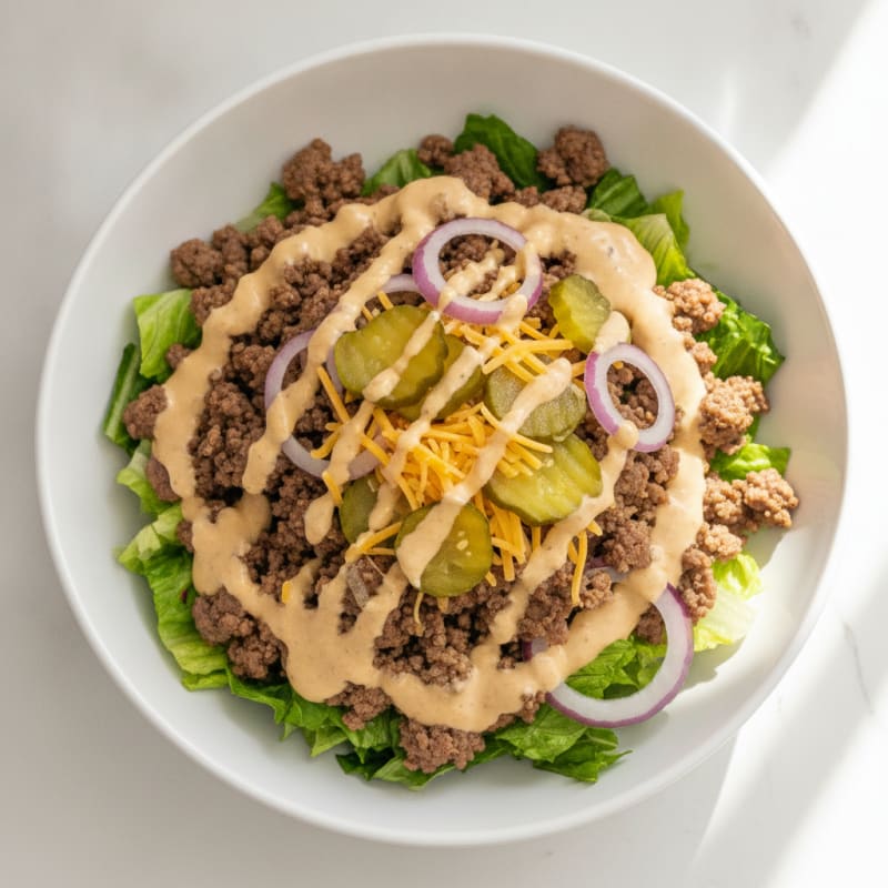 Ground Beef Big Mac Bowl