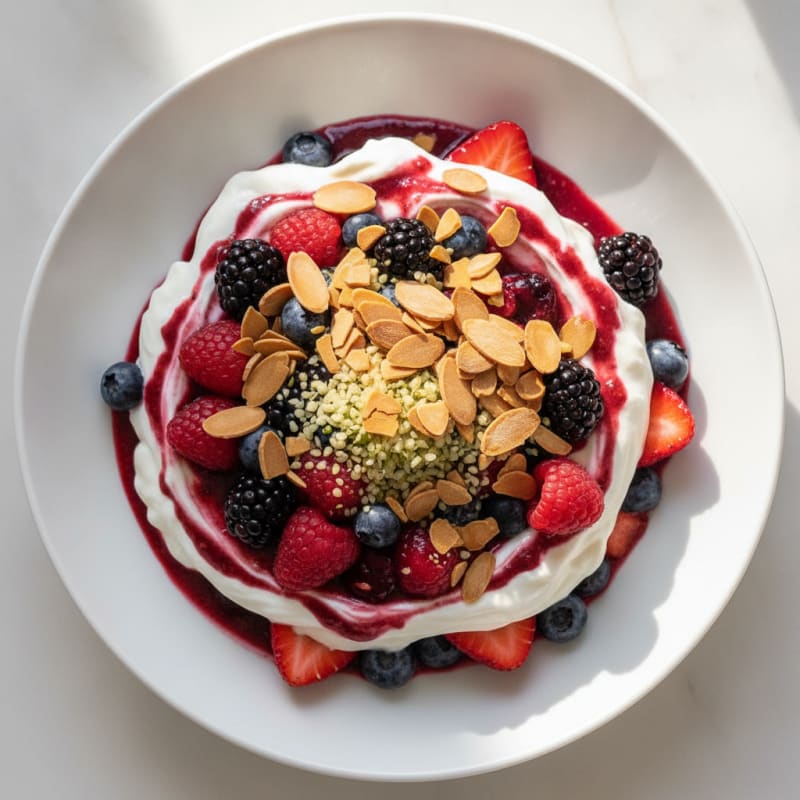 Greek Yogurt Protein Parfait with Mixed Berries