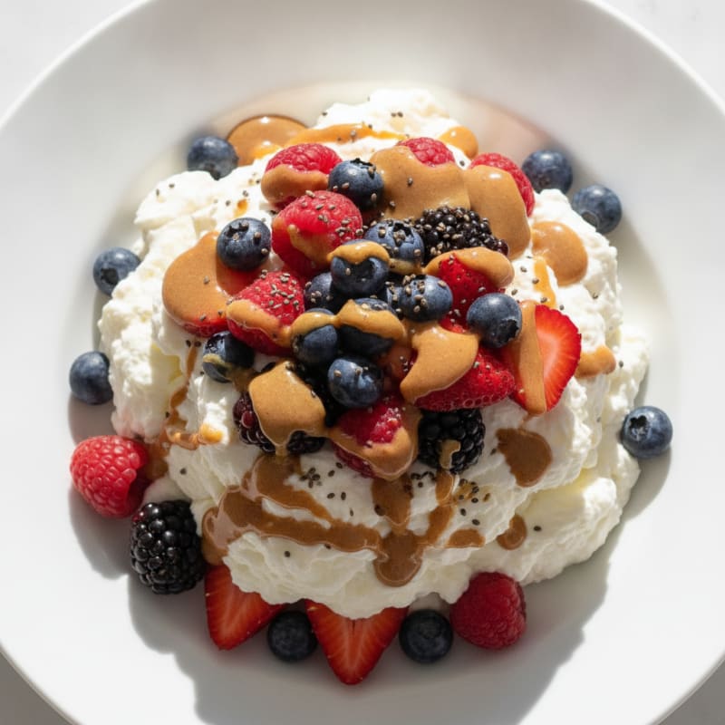 Silky Greek Yogurt Protein Mousse with Mixed Berries