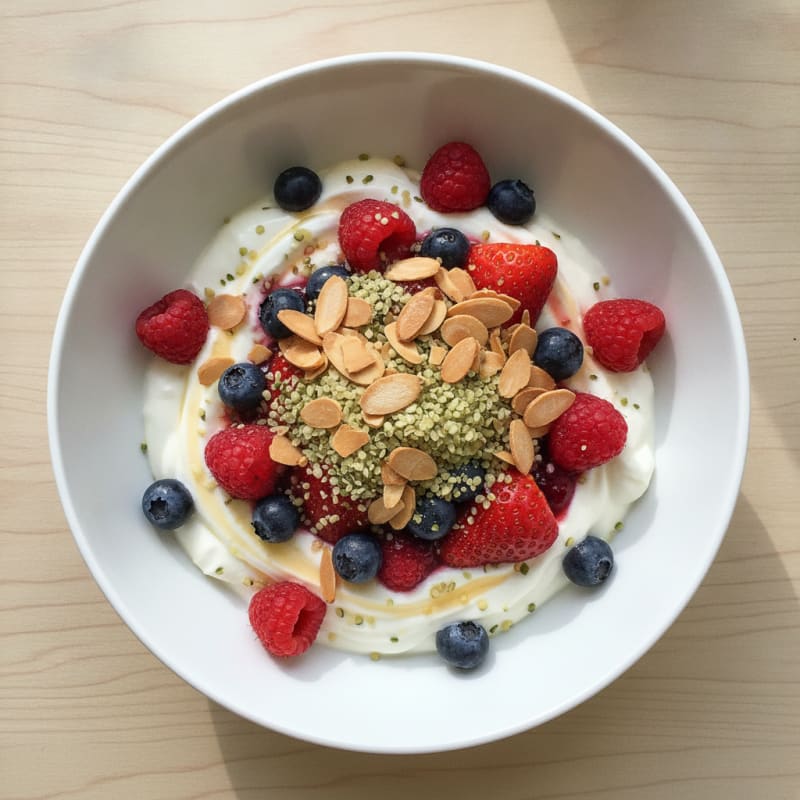 Greek Yogurt Protein Parfait with Mixed Berries