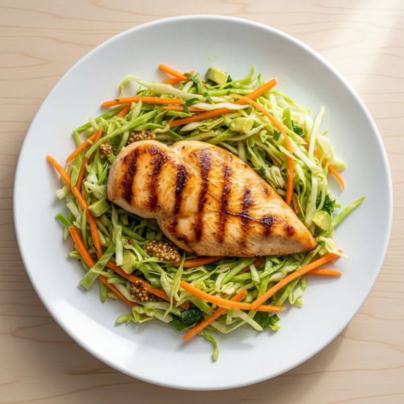 Grilled Chicken Breast with Crunchy Vegetable Slaw