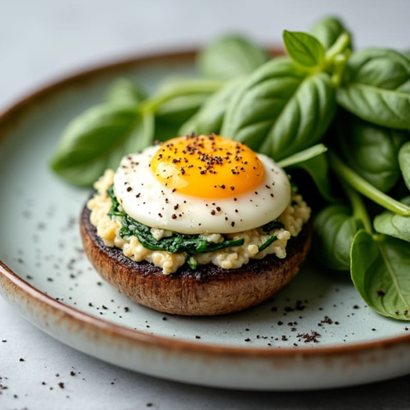 Herb-Ricotta Stuffed Portobello Mushrooms with Spinach