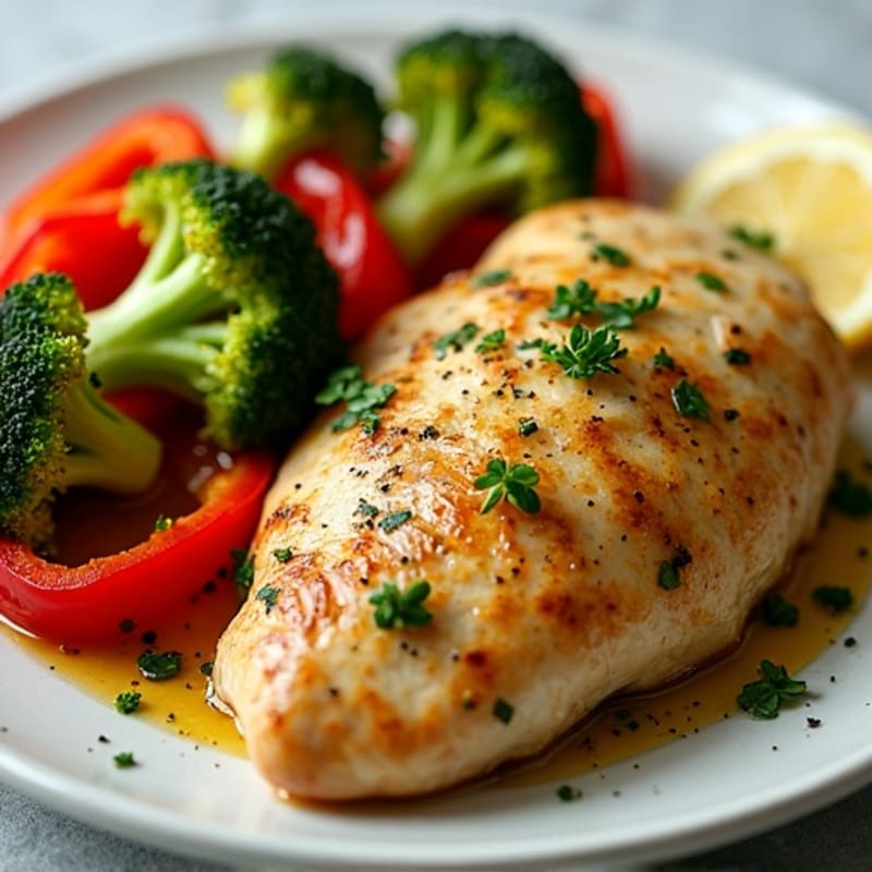 Sheet Pan Lemon Herb Chicken with Roasted Broccoli and Bell Peppers