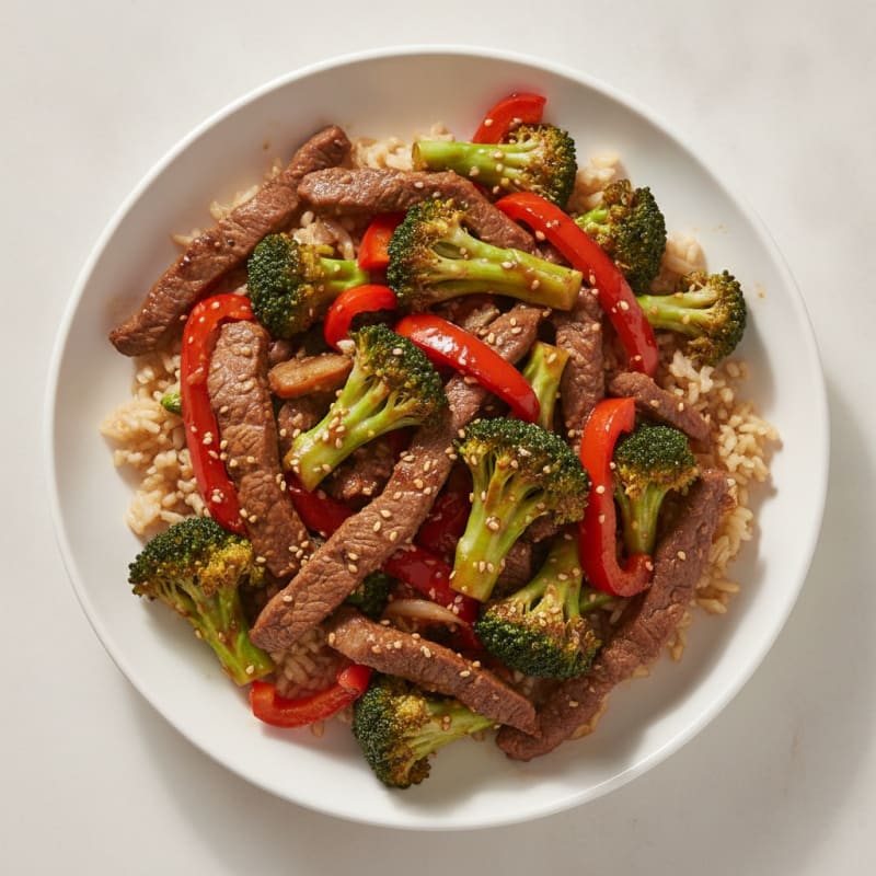 Lean Beef Stir-Fry with Broccoli and Bell Peppers