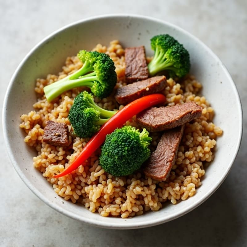 Ginger-Garlic Beef and Broccoli Rice Bowl