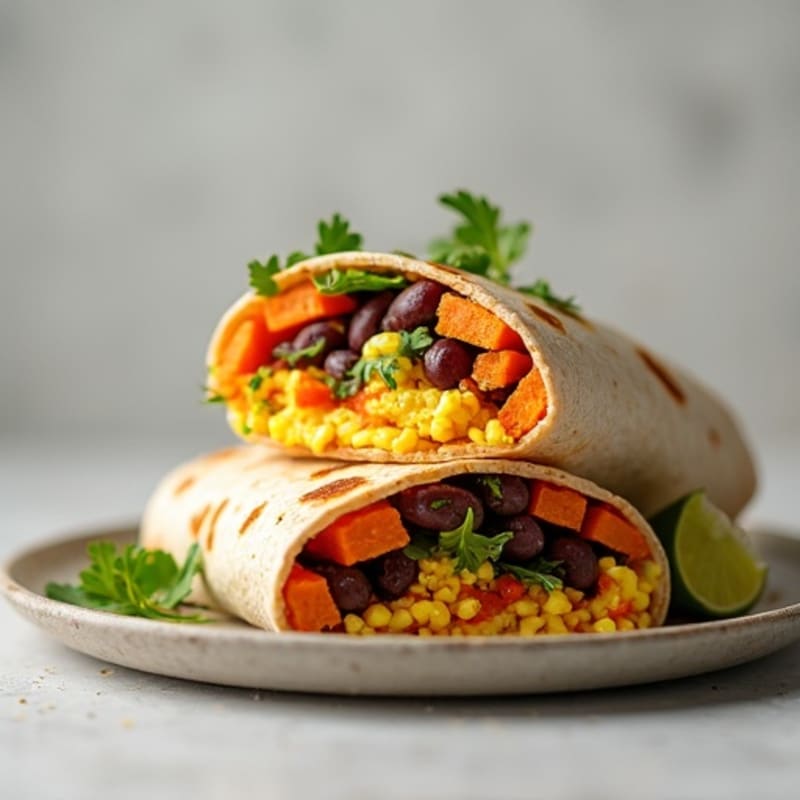 Protein-Packed Sweet Potato Black Bean Breakfast Burrito