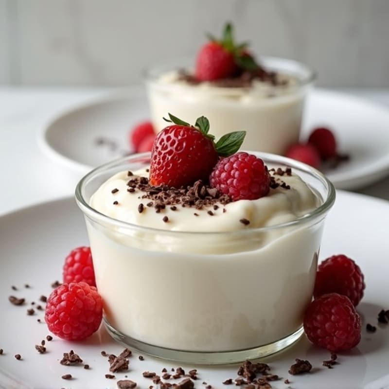 Creamy Cottage Cheese Protein Pudding with Dark Chocolate Shavings