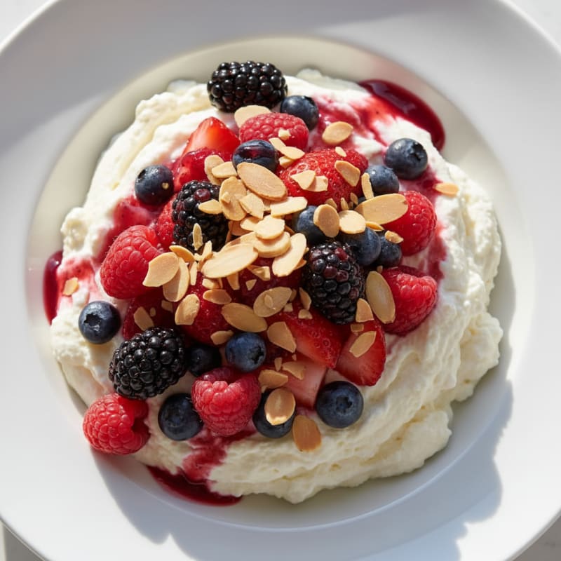 Silky Greek Yogurt Protein Mousse with Mixed Berries