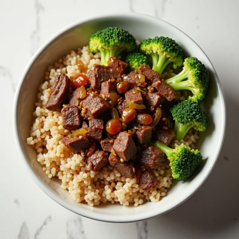 Garlic-Ginger Beef and Broccoli Rice Bowl