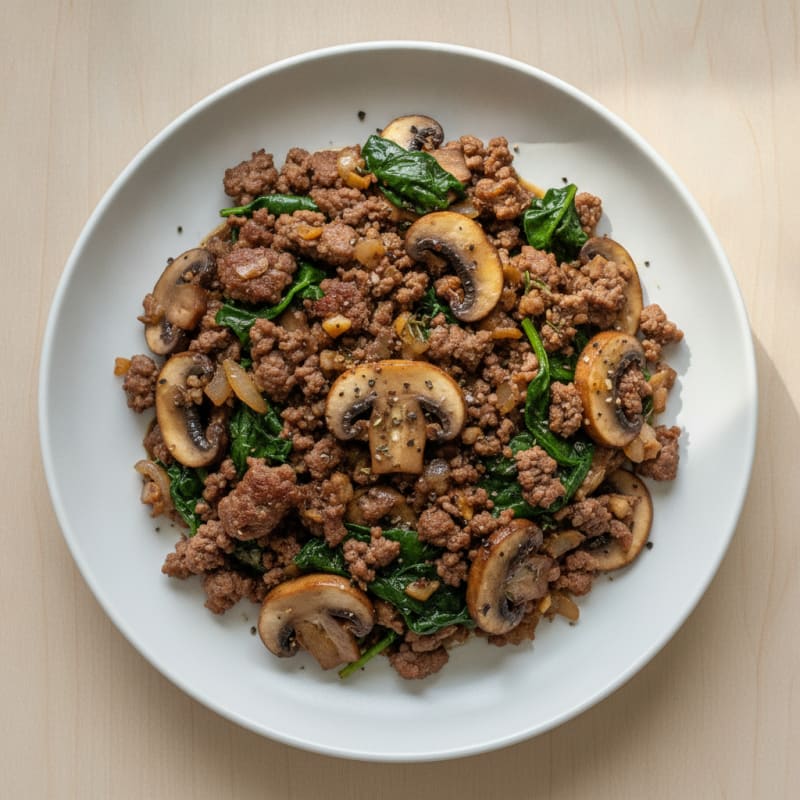 Savory Ground Beef and Mushroom Skillet