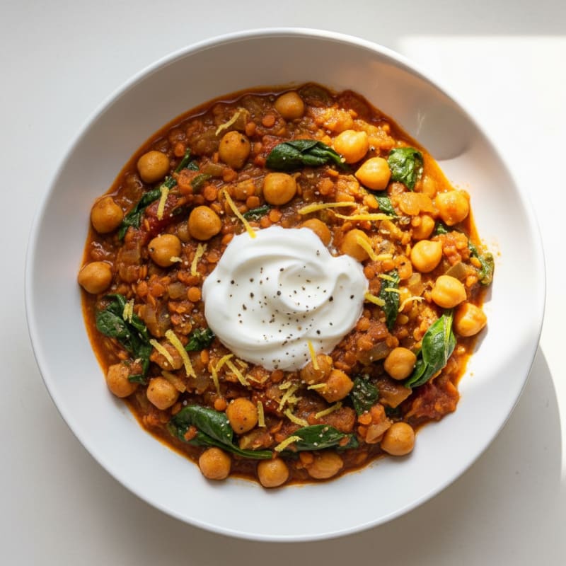 Creamy Spiced Lentil and Chickpea Stew