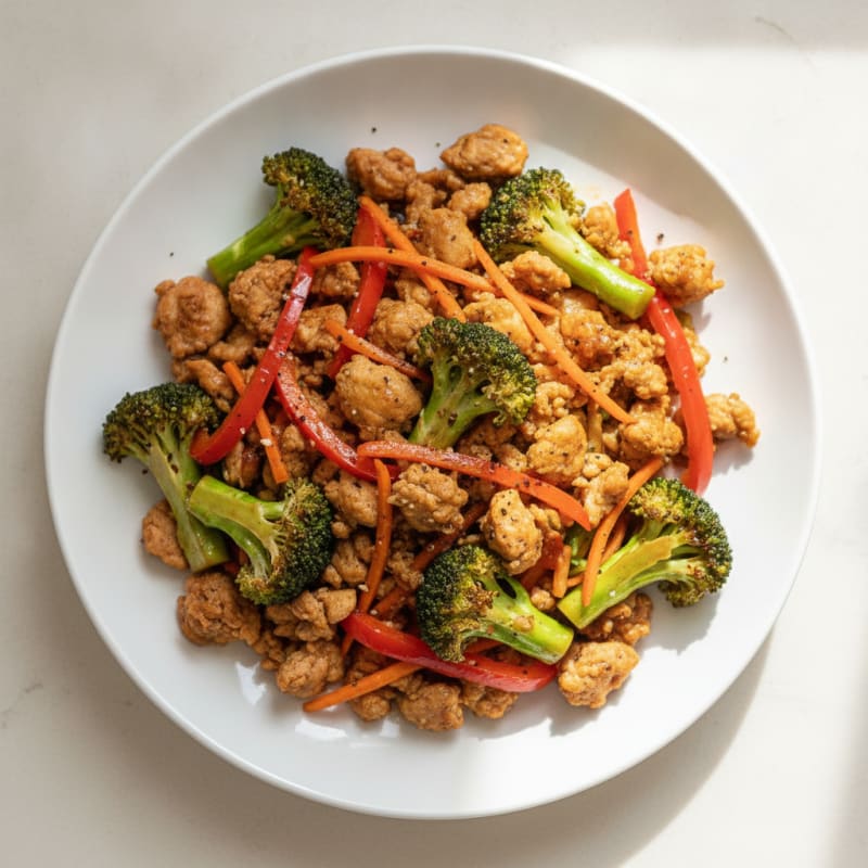 Ground Chicken and Vegetable Stir-Fry