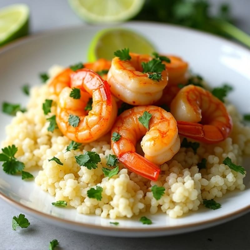 Cilantro-Lime Garlic Shrimp with Cauliflower Rice