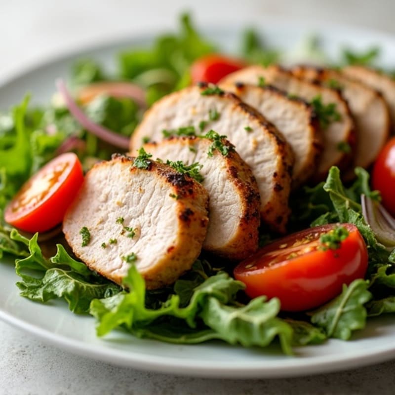 Grilled Pork Tenderloin Salad with Leafy Greens