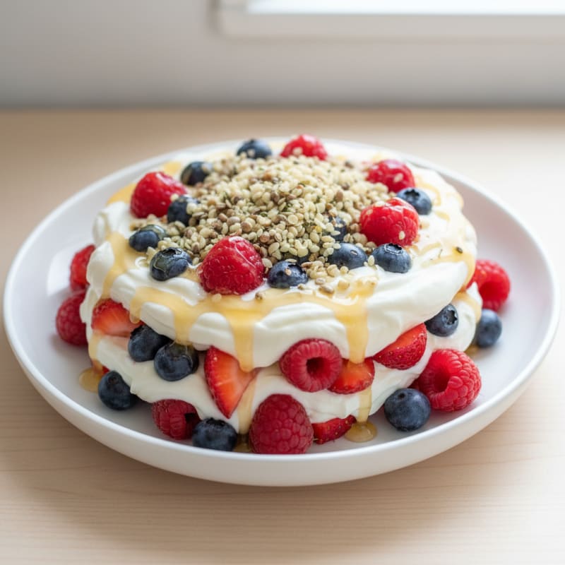 Greek Yogurt Protein Parfait with Mixed Berries