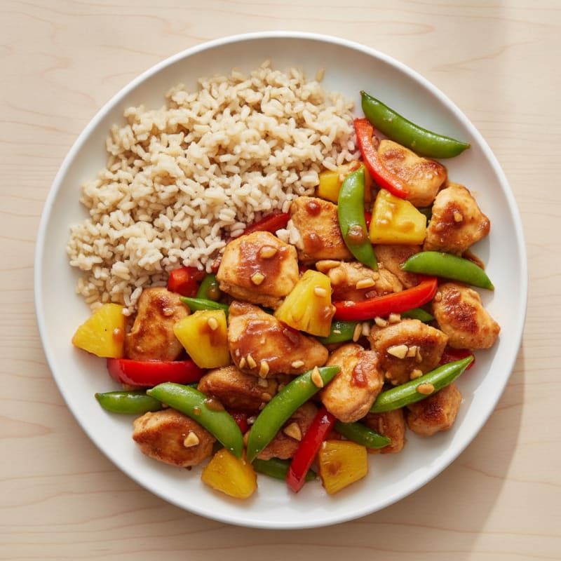 Sweet and Sour Glazed Chicken with Pineapple