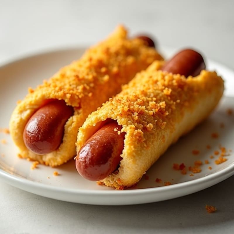 Crispy Baked Turkey Dogs with Golden Cornmeal Crust