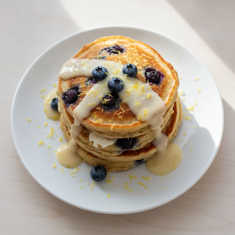 Blueberry Ricotta Pancakes with Lemon Zest