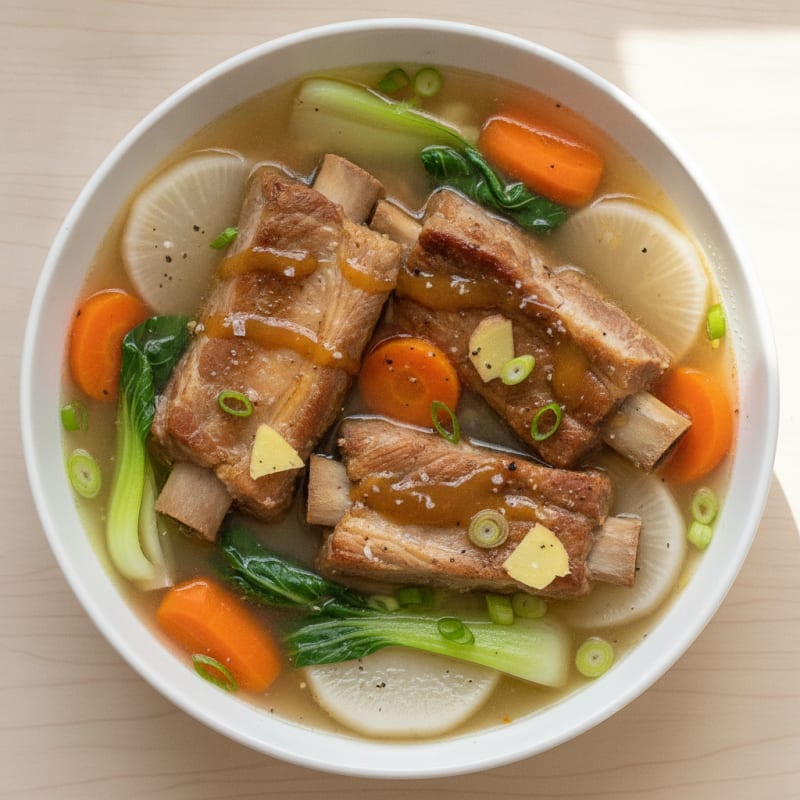 Slow-Cooked Pork Rib Bone Soup