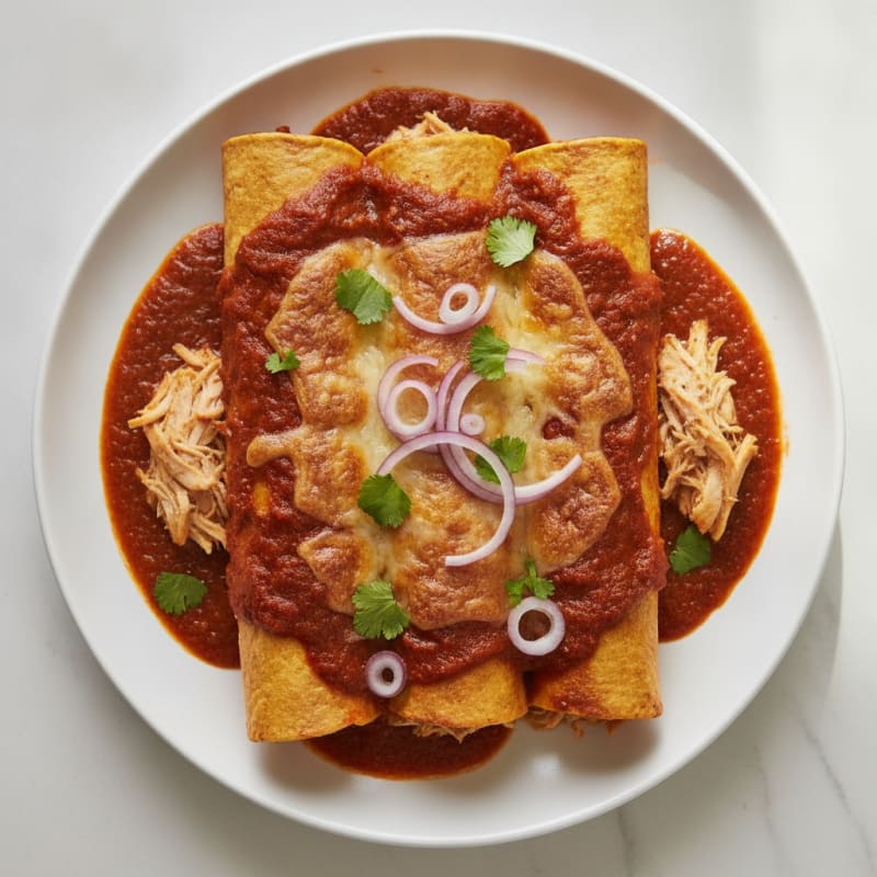 Chicken Enchiladas with Ancho Chili Sauce