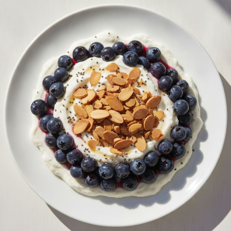Greek Yogurt Protein Parfait with Berries and Almonds