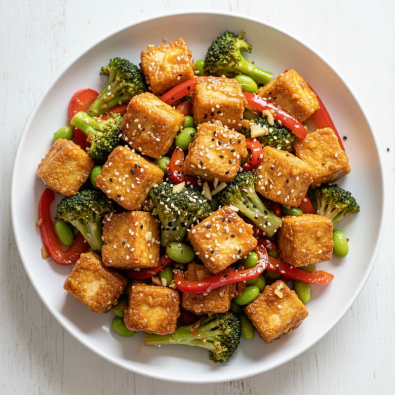 Crispy Sesame Tofu Stir-Fry