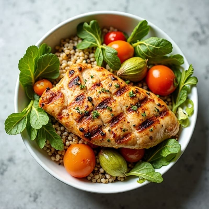 Grilled Chicken and Quinoa Salad with Roasted Vegetables